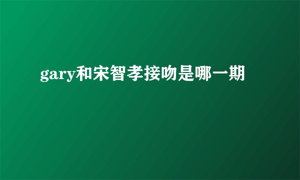 gary和宋智孝接吻是哪一期
