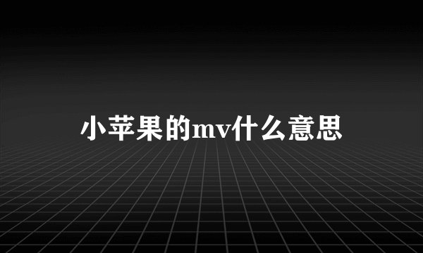 小苹果的mv什么意思