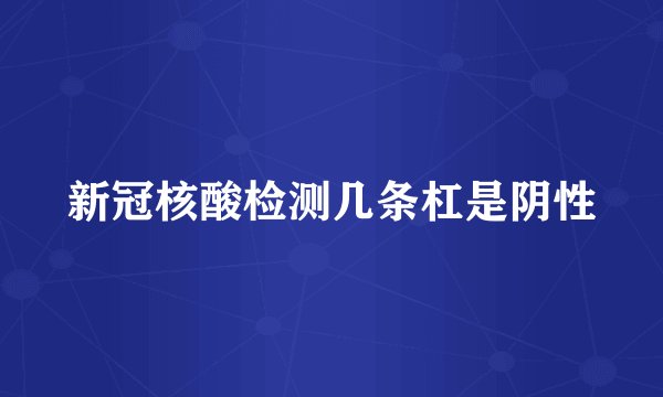 新冠核酸检测几条杠是阴性