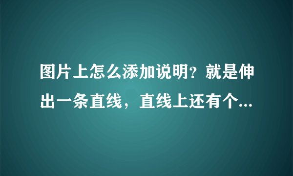 图片上怎么添加说明？就是伸出一条直线，直线上还有个小圆点，如下图。