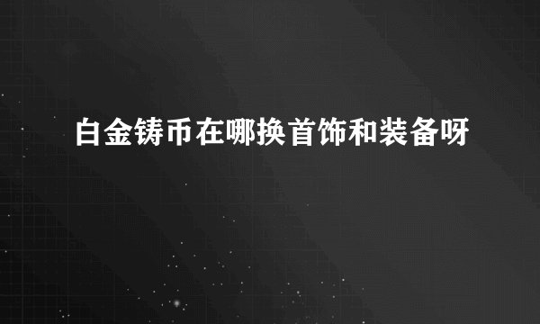 白金铸币在哪换首饰和装备呀