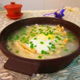 微波炉煮汤-----金菇蛋汤