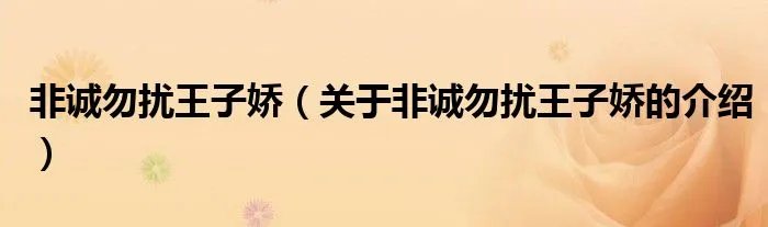 非诚勿扰王子娇（关于非诚勿扰王子娇的介绍）
