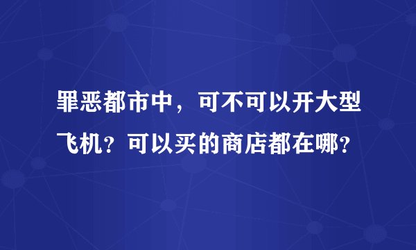罪恶都市中，可不可以开大型飞机？可以买的商店都在哪？