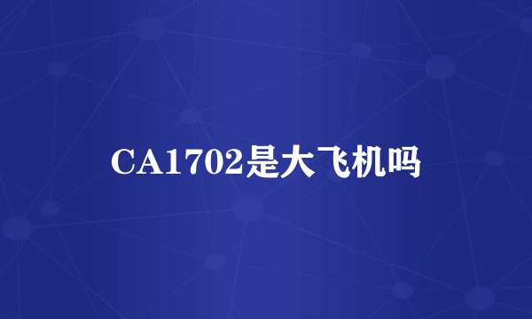 CA1702是大飞机吗