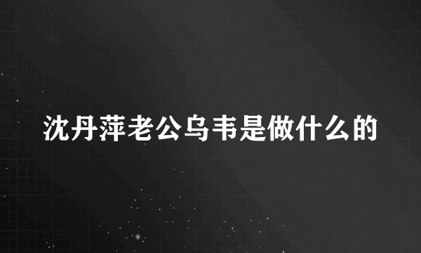 沈丹萍老公乌韦是做什么的