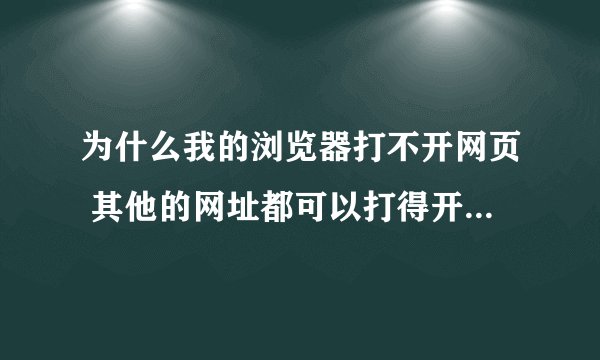 为什么我的浏览器打不开网页 其他的网址都可以打得开 是不是那里设置了 或者系统有問題