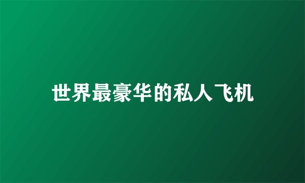 世界最豪华的私人飞机