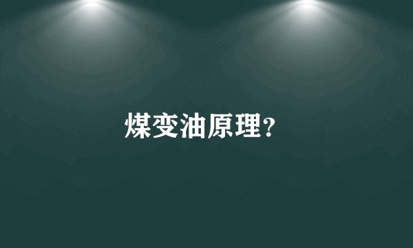 煤变油原理？