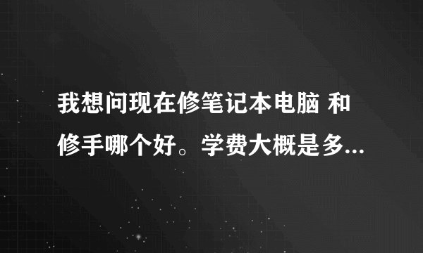 我想问现在修笔记本电脑 和修手哪个好。学费大概是多少？？？？