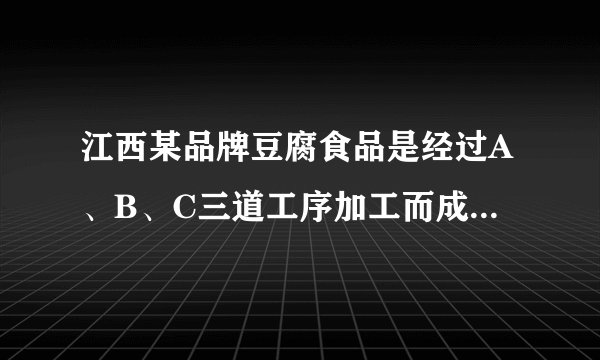 江西某品牌豆腐食品是经过A、B、C三道工序加工而成的，A、B、C工序的产品合格率分别为、、．已知每道工序的加工都相互独立，三道工序加工的产品都为合格时产品为一等品；恰有两次合格为二等品；其它的为废品，不进入市场． 
 （1）生产一袋豆腐食品，求产品为废品的概率； 
 （2）生产一袋豆腐食品，设X为三道加工工序中产品合格的工序数，求X的分布列和数学期望．