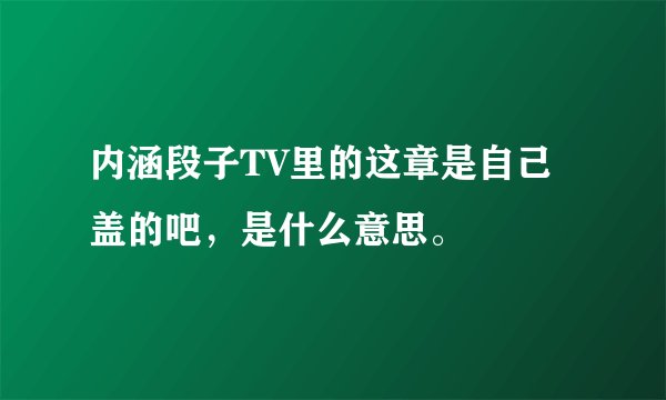 内涵段子TV里的这章是自己盖的吧，是什么意思。