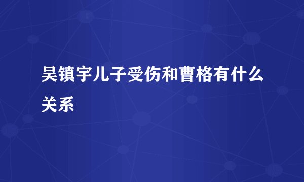 吴镇宇儿子受伤和曹格有什么关系