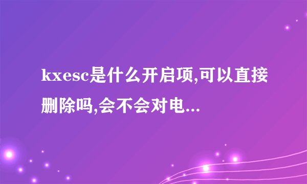 kxesc是什么开启项,可以直接删除吗,会不会对电脑有什么不好的影响?高手进!