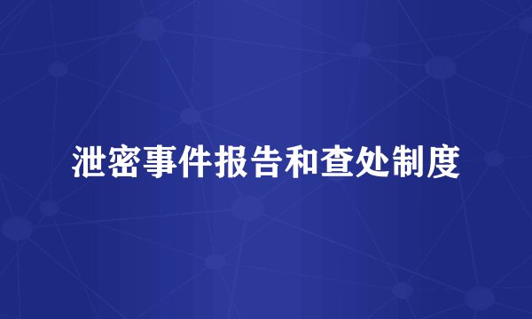泄密事件报告和查处制度