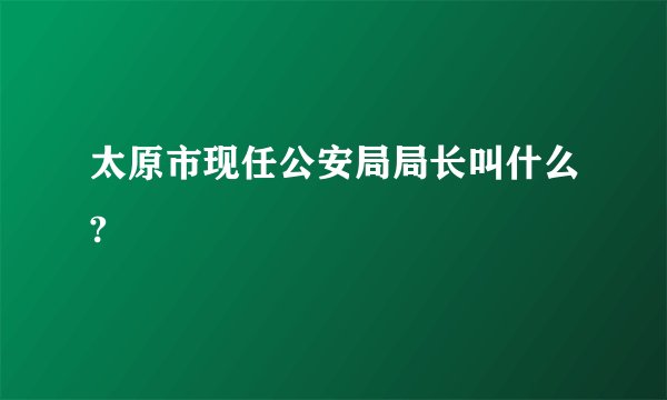 太原市现任公安局局长叫什么?