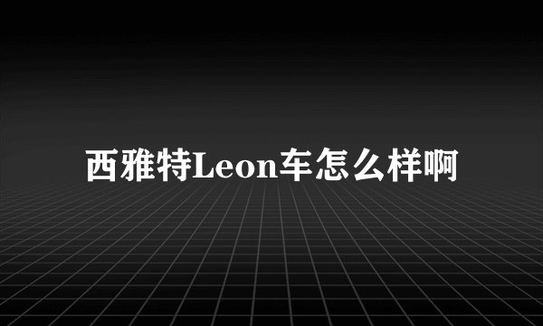 西雅特Leon车怎么样啊