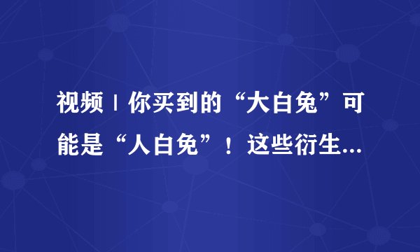 视频｜你买到的“大白兔”可能是“人白免”！这些衍生品都是山寨的