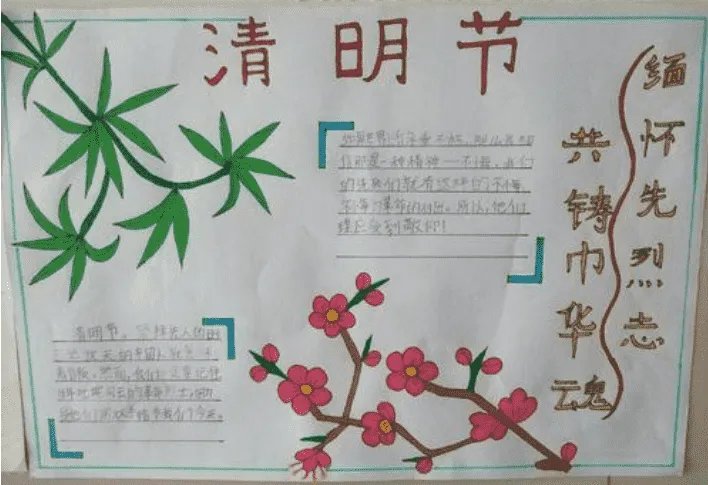 清明节手抄报儿童简单画好看图片