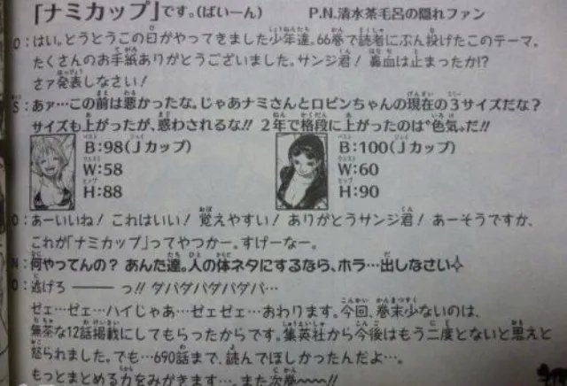 居然是J罩杯!《海贼王》娜美和罗宾胸围终泄露