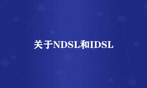 关于NDSL和IDSL