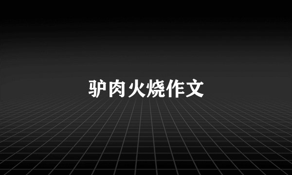 驴肉火烧作文