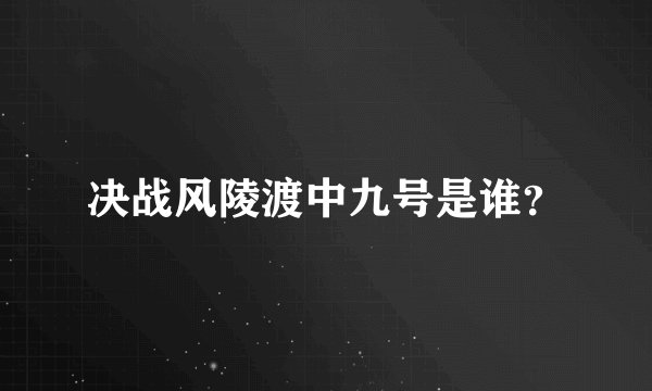 决战风陵渡中九号是谁？