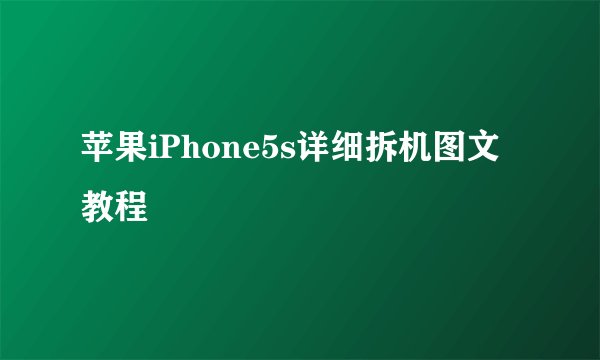苹果iPhone5s详细拆机图文教程