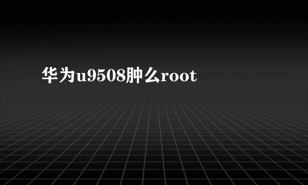 华为u9508肿么root