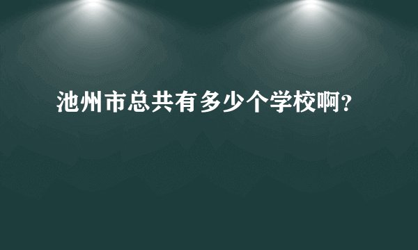 池州市总共有多少个学校啊？