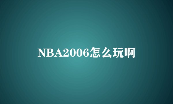 NBA2006怎么玩啊