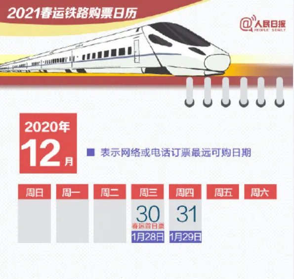 2021年春运票什么时候开售