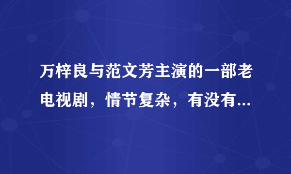 万梓良与范文芳主演的一部老电视剧，情节复杂，有没有知道的？