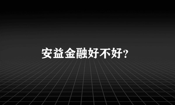 安益金融好不好？