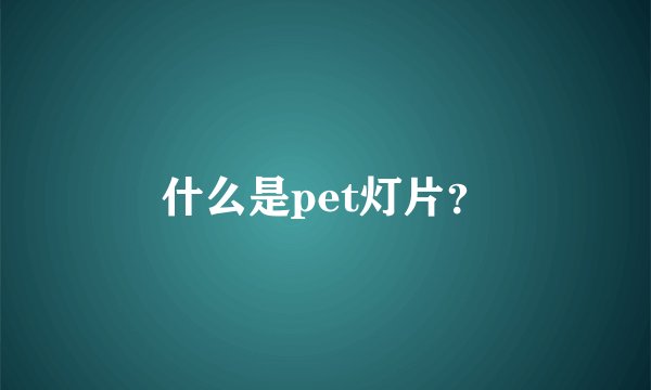 什么是pet灯片？