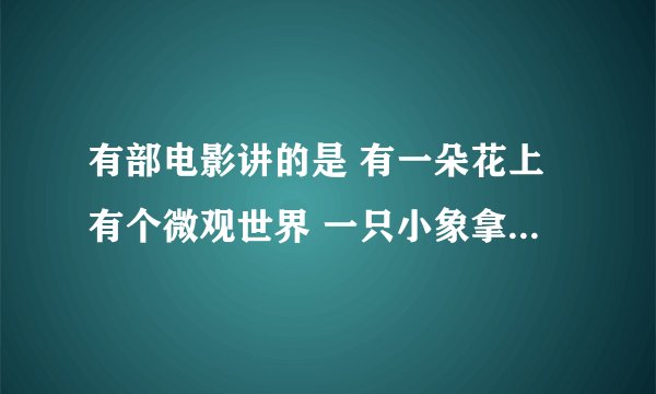 有部电影讲的是 有一朵花上有个微观世界 一只小象拿着那朵花跟里面的人对话的电影 叫什么？？？
