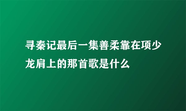 寻秦记最后一集善柔靠在项少龙肩上的那首歌是什么
