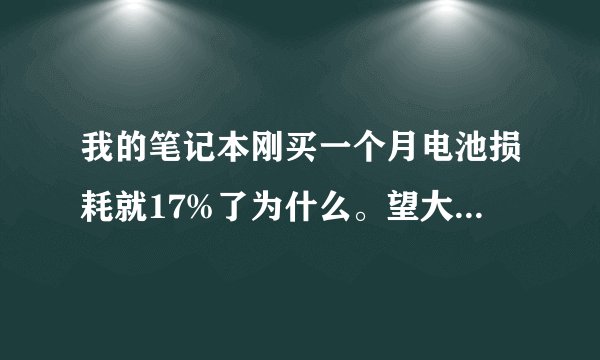 我的笔记本刚买一个月电池损耗就17%了为什么。望大家指教。