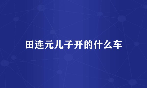 田连元儿子开的什么车