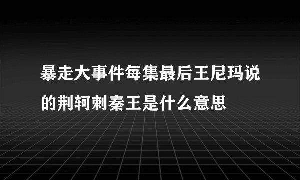 暴走大事件每集最后王尼玛说的荆轲刺秦王是什么意思