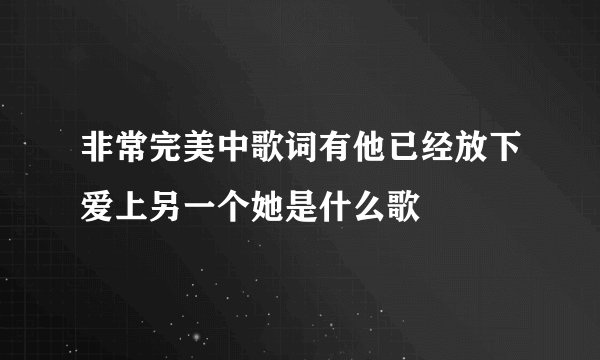 非常完美中歌词有他已经放下爱上另一个她是什么歌