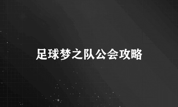 足球梦之队公会攻略