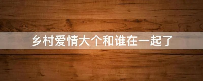 乡村爱情大个和谁在一起了