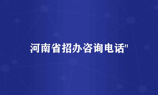 河南省招办咨询电话
