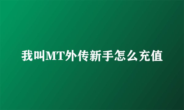 我叫MT外传新手怎么充值