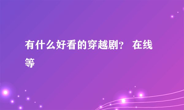 有什么好看的穿越剧？ 在线等