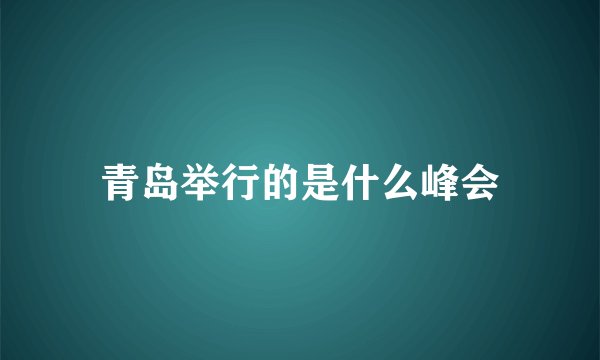 青岛举行的是什么峰会