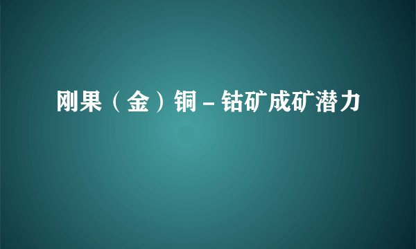刚果（金）铜－钴矿成矿潜力