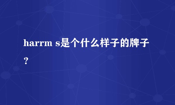 harrm s是个什么样子的牌子？