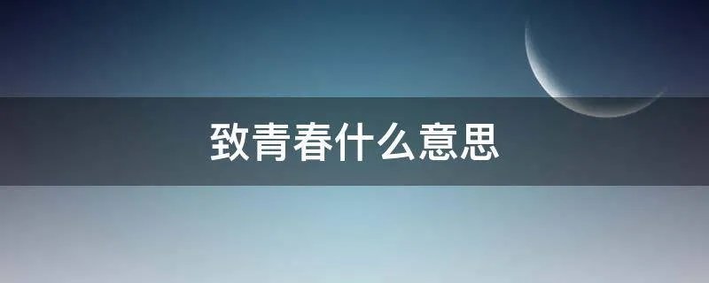 致青春什么意思
